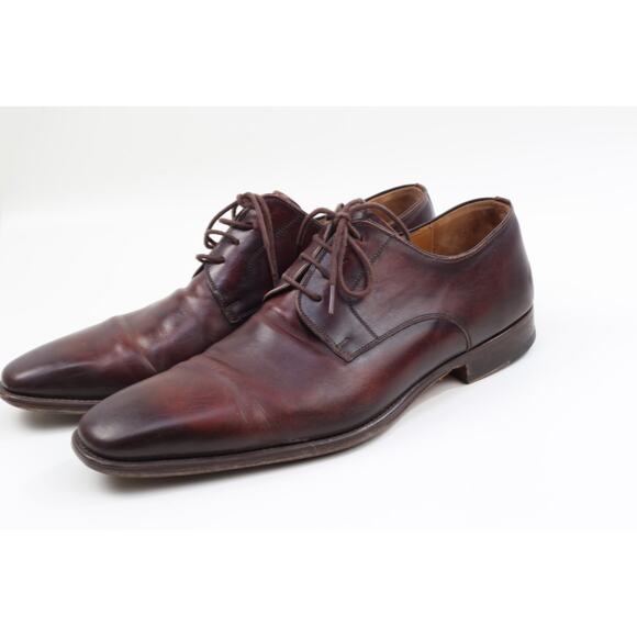 Magnanni Men\'s Brown Leather Derby Lace Up Dress Shoes Size 11.5 Designer main image 4